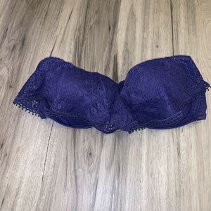 Victoria’s Secret navy crochet bandeau bikini top